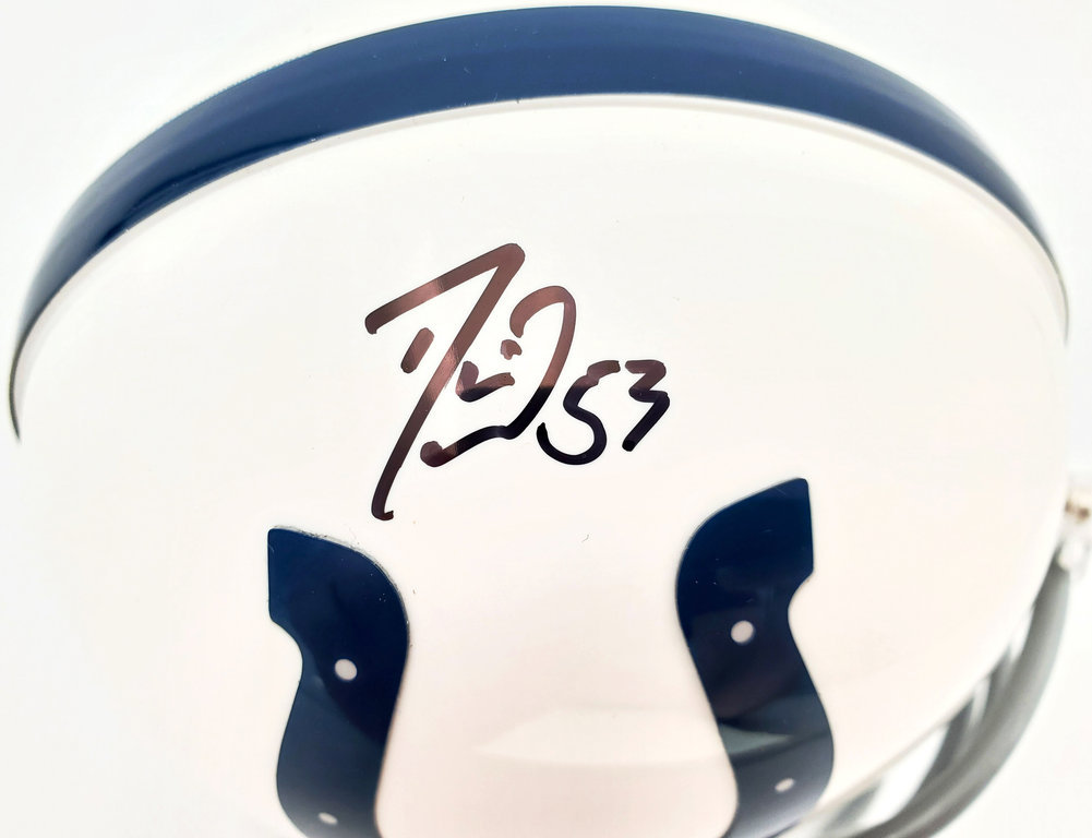 Darius Leonard Autographed Signed Indianapolis Colts Mini Helmet Beckett Beckett Image a