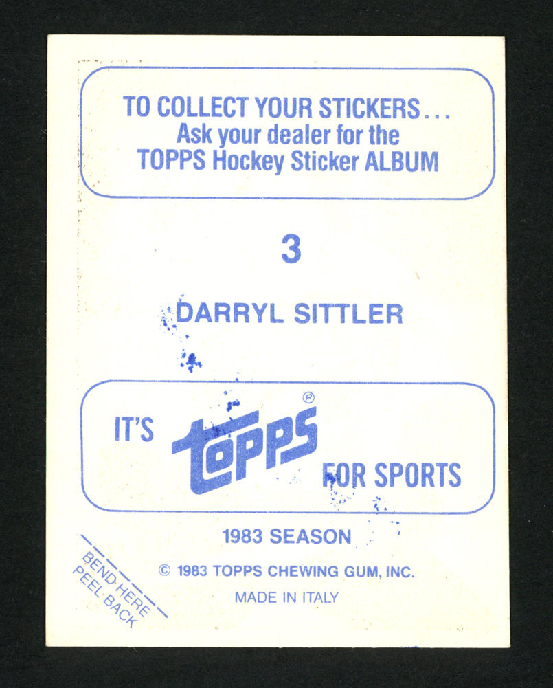 Darryl Sittler Autographed 1983-84 Topps Sticker Card #3 Philadelphia Flyers #154105 Image a