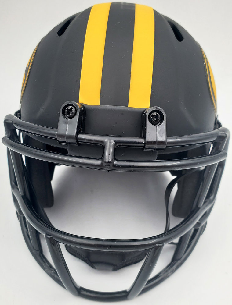 Davante Adams Autographed Signed Eclipse Black Green Bay Packers Speed Mini Helmet Beckett Beckett Image a