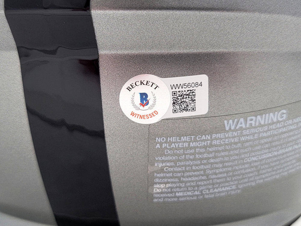 Davante Adams Autographed Signed Las Vegas Raiders Flash Gray Full Size Authentic Speed Helmet Beckett Beckett Qr #206038 Image a