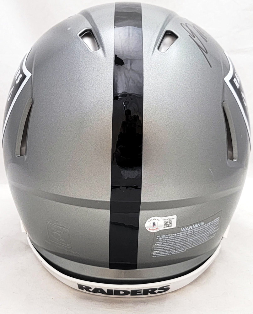 Davante Adams Autographed Signed Las Vegas Raiders Flash Gray Full Size Authentic Speed Helmet Beckett Beckett Qr #206038 Image a