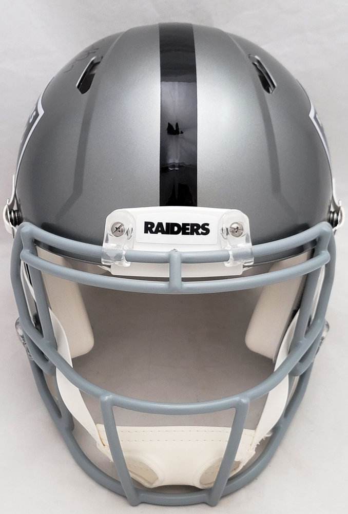 Davante Adams Autographed Signed Las Vegas Raiders Flash Gray Full Size Authentic Speed Helmet Beckett Beckett Qr #206038 Image a