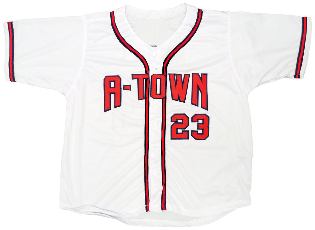 Atlanta Braves Dave Justice Autographed White Jersey A-Town JSA Image a