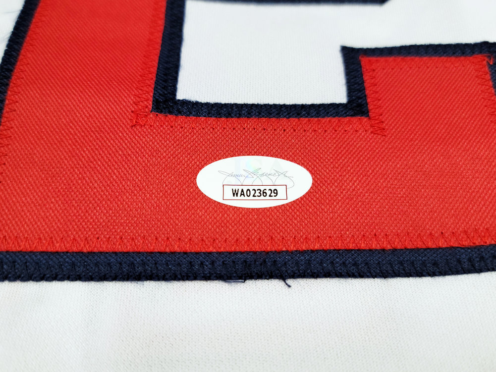 Atlanta Braves Dave Justice Autographed White Jersey A-Town JSA Image a