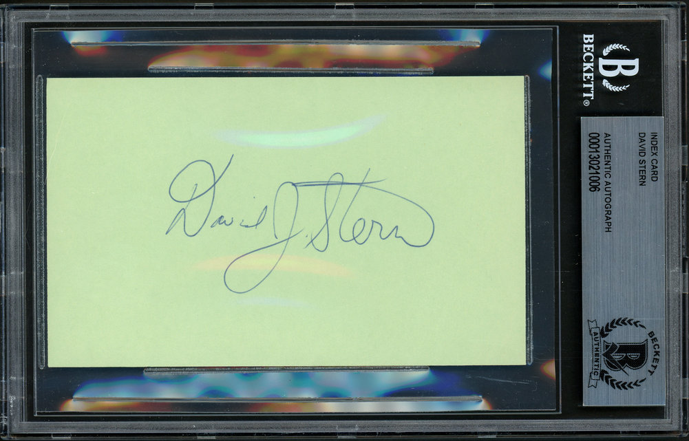 David Stern Autographed 3X5 Index Card NBA Commissioner Beckett Beckett Image a