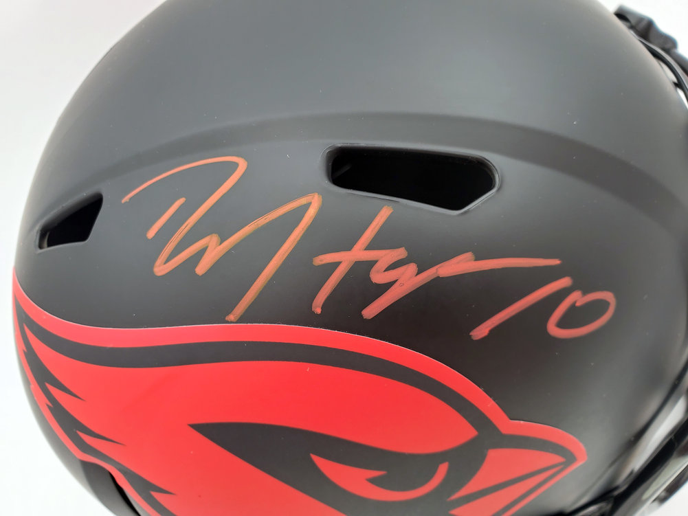 Deandre Hopkins Autographed Signed Arizona Cardinals Eclipse Black Full Size Replica Speed Helmet Beckett Beckett Image a