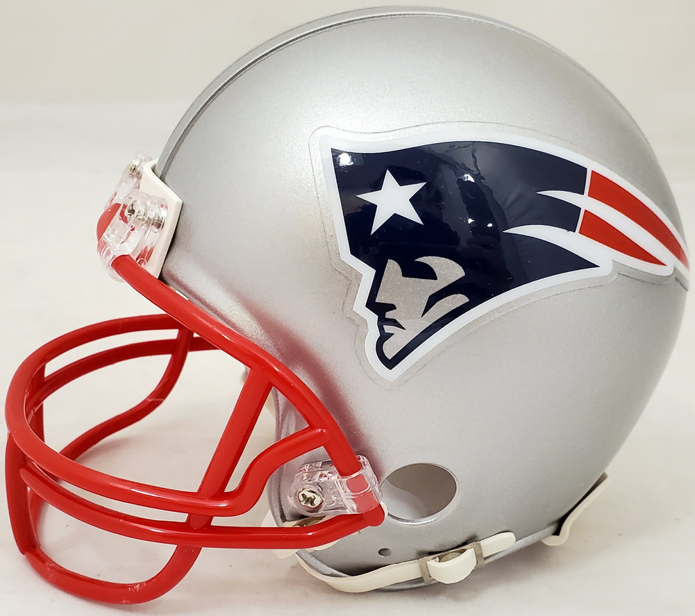 Deion Branch Autographed Signed New England Patriots Silver Mini Helmet Beckett Beckett Image a