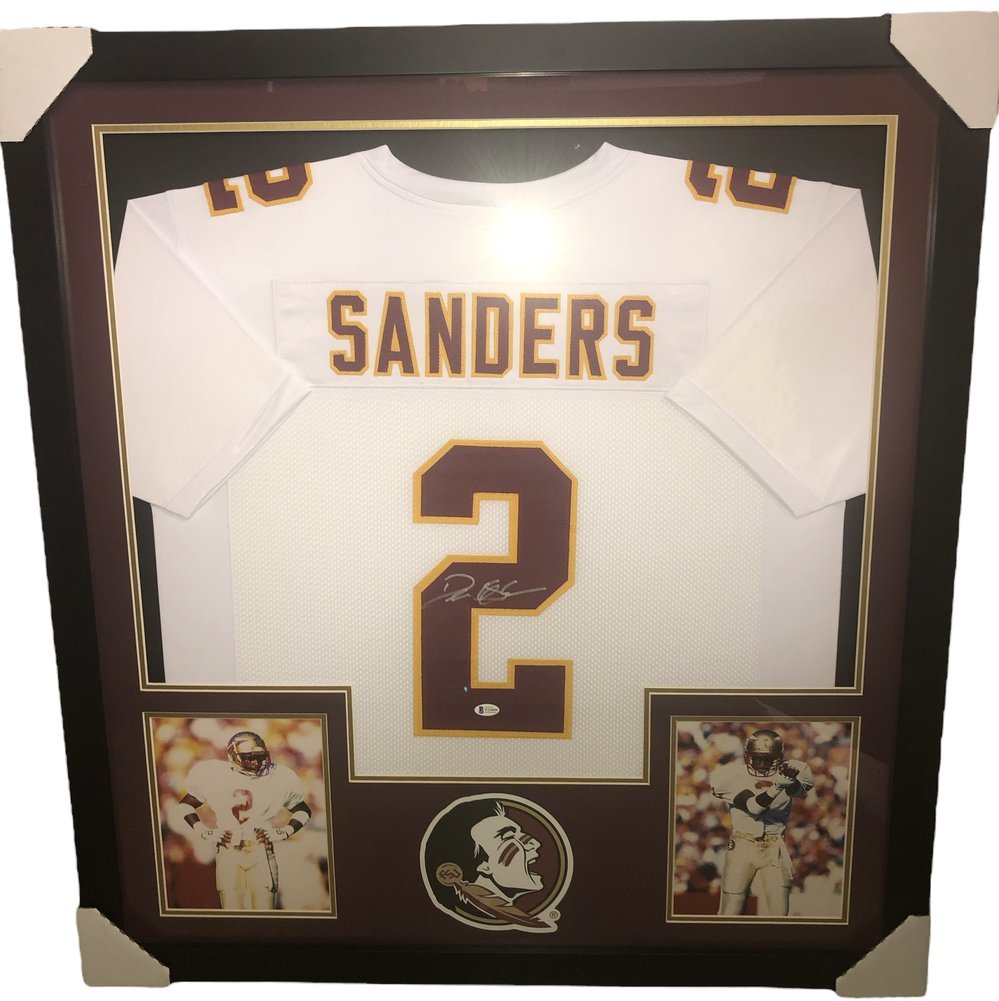 Deion Sanders Florida State Seminoles Jersey White gold numbers