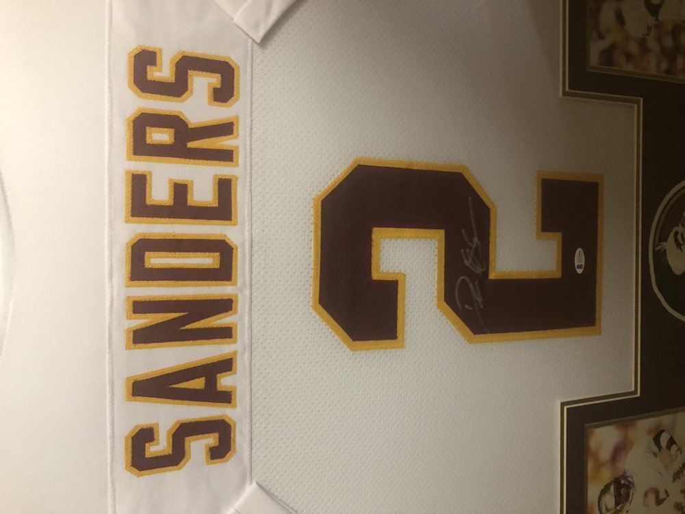 Deion Sanders Florida State Seminoles Jersey White gold numbers