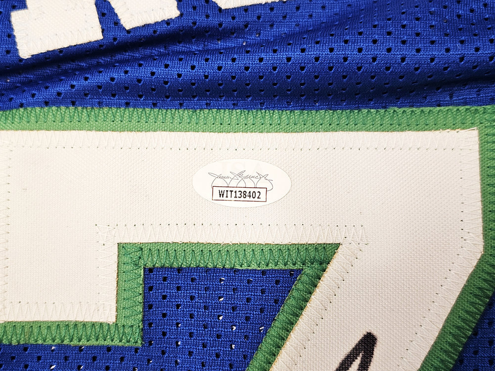 Dallas Mavericks Dennis Rodman Autographed Blue Jersey JSA Image a