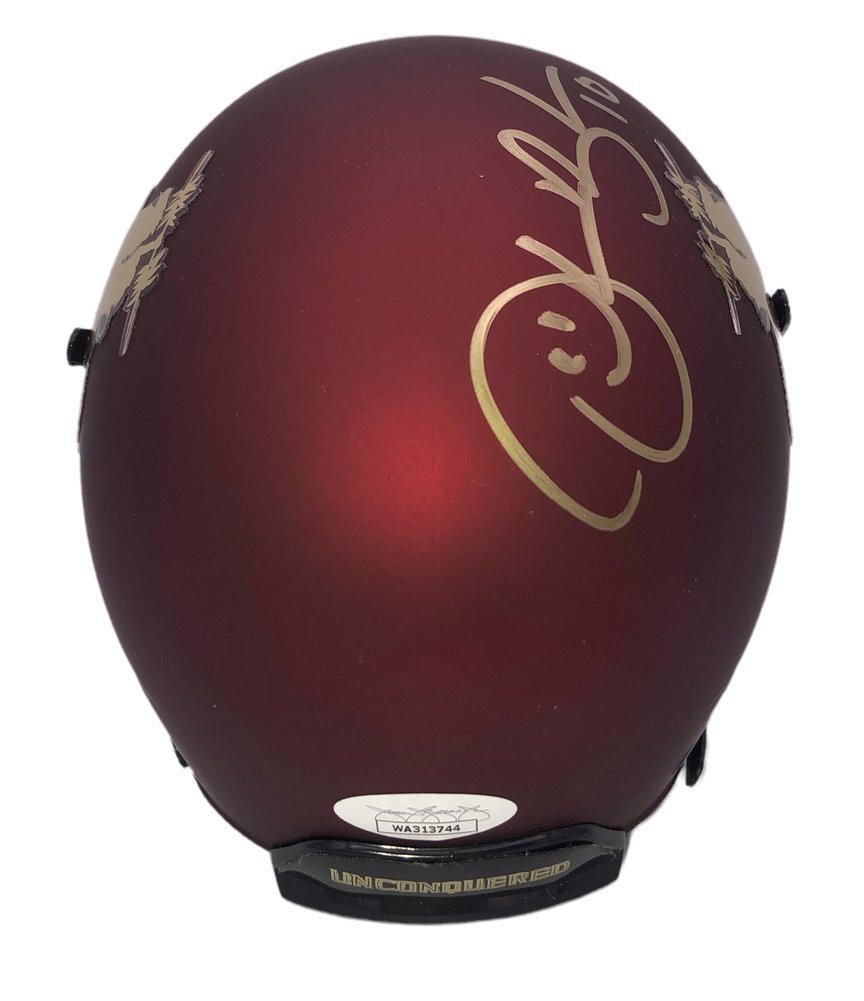 Derrick Brooks Signed FSU Seminoles Schutt Unconquered Mini Helmet - JSA Image a