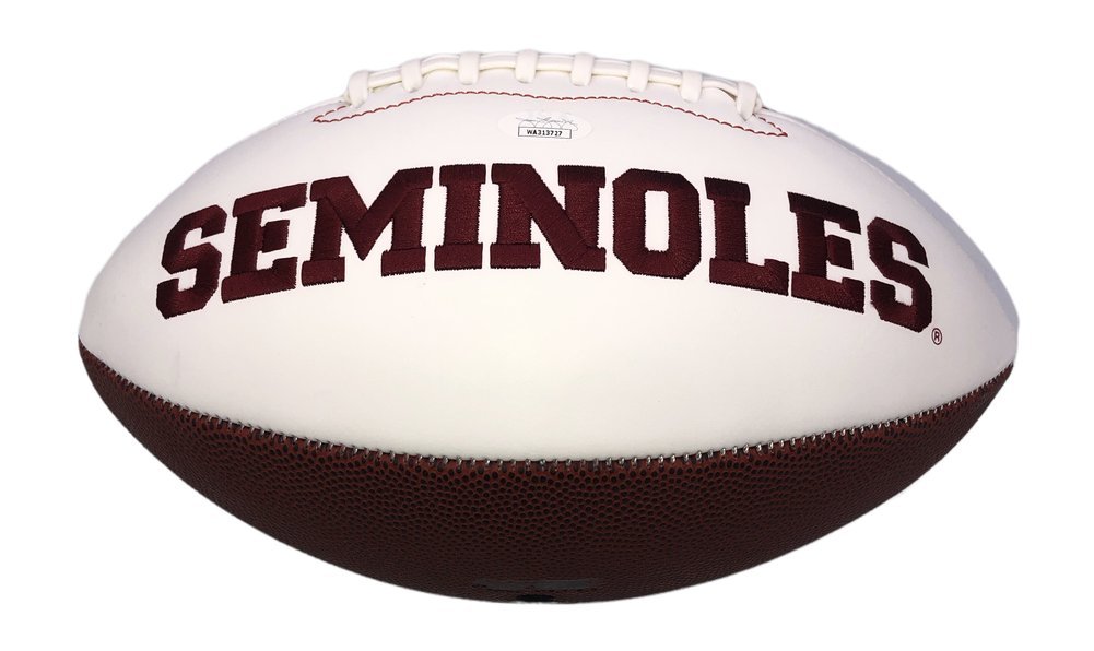 Derrick Brooks Autographed Signed Florida State Seminoles White Panel Football w/93 Champs Ins - JSA Image a