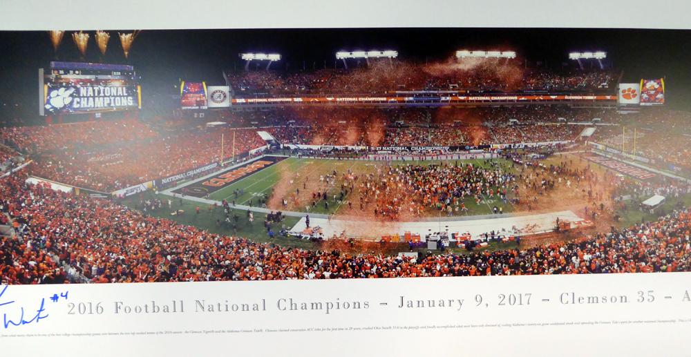 Deshaun Watson Autographed 13X40 Panoramic Photo Clemson Tigers Beckett Beckett Image a