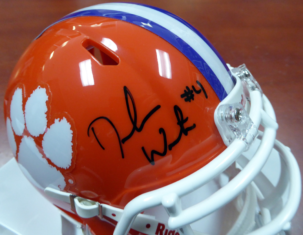 Deshaun Watson Autographed Clemson Tigers Orange Speed Mini Helmet Beckett Beckett Image a