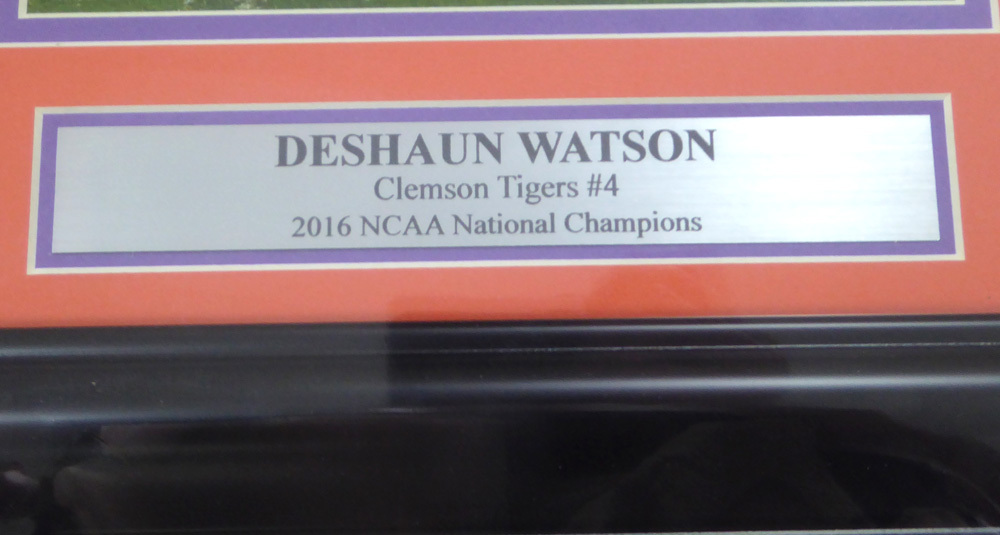 Deshaun Watson Autographed Framed 8X10 Photo Clemson Tigers Beckett Beckett Image a