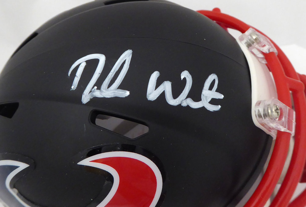 Deshaun Watson Autographed Houston Texans Matte Black Speed Mini Helmet Beckett Beckett Image a