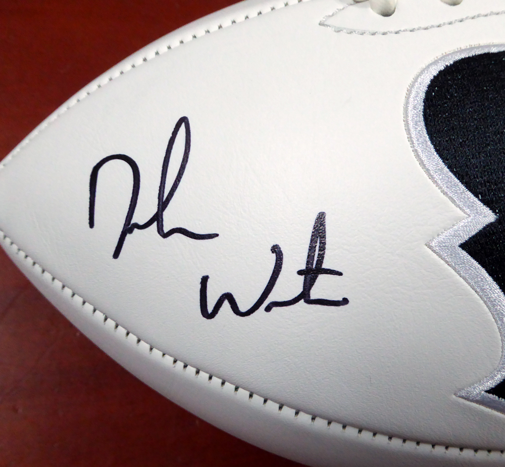 Deshaun Watson Autographed Houston Texans White Logo Football Beckett Beckett Image a