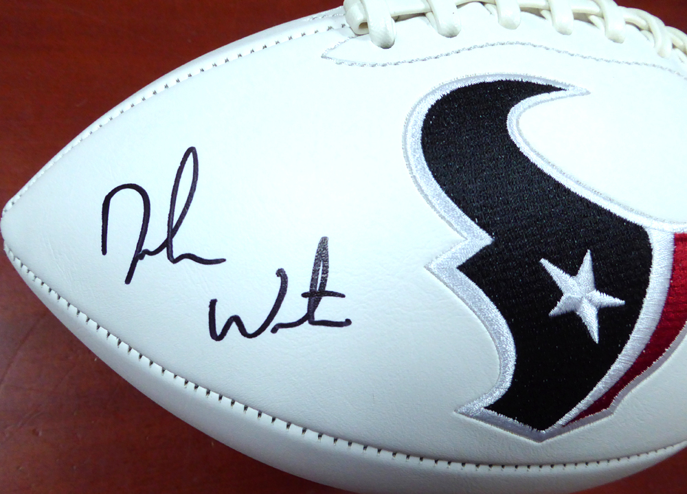 Deshaun Watson Autographed Houston Texans White Logo Football Beckett Beckett Image a