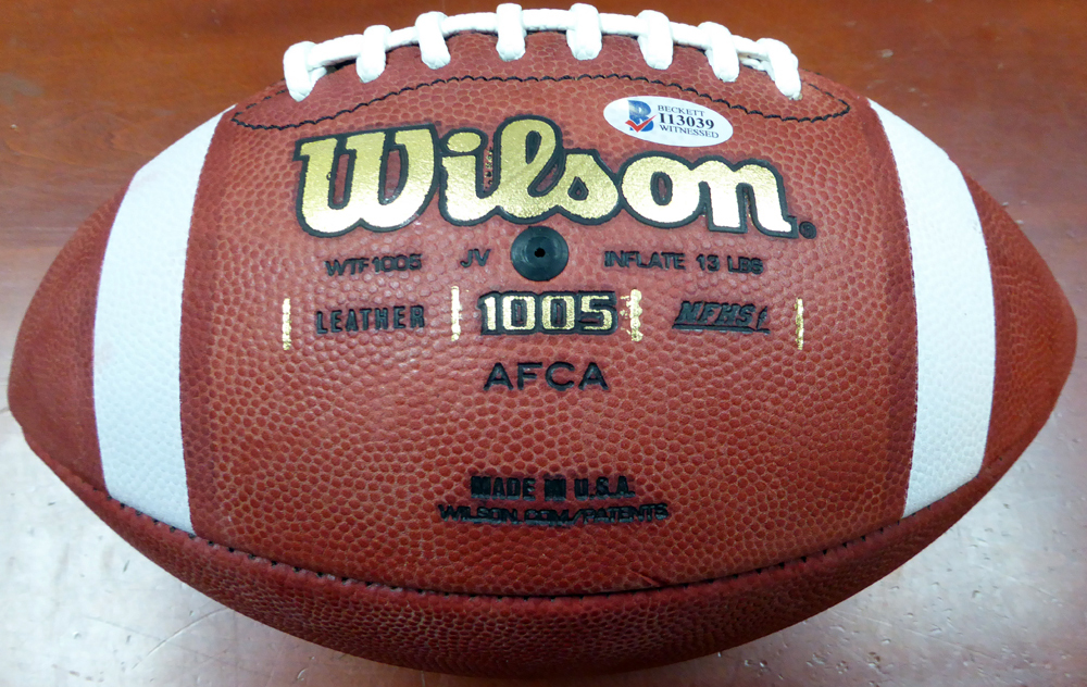 Deshaun Watson Autographed Official NCAA Leather Football Clemson Tigers Beckett Beckett Image a