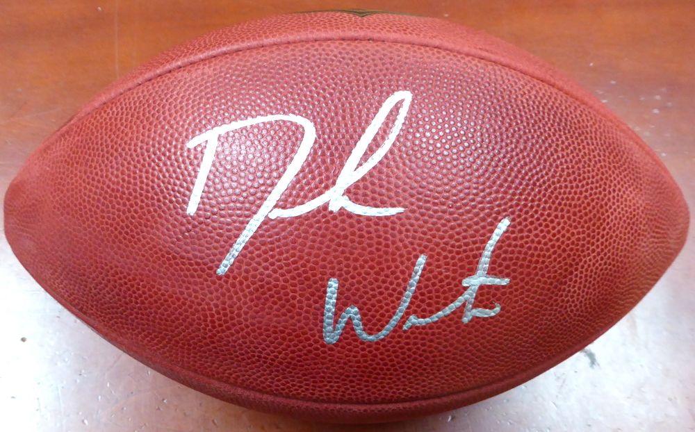 Deshaun Watson Autographed Official NFL Leather Football Cleveland Browns Beckett Beckett Image a