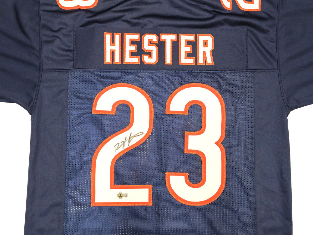 Chicago Bears Devin Hester Autographed Blue Jersey Beckett Beckett Witness #231051 Image a