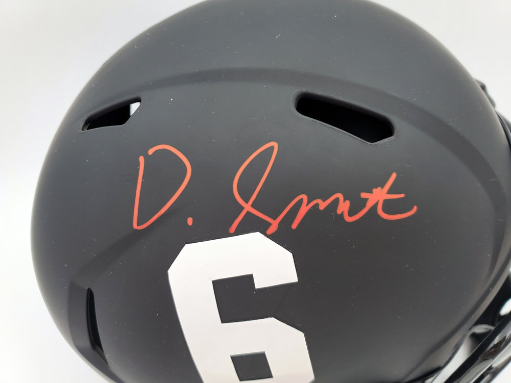 Devonta Smith Autographed Signed Alabama Crimson Tide Eclipse Black Full Size Replica Speed Helmet Beckett Beckett Image a