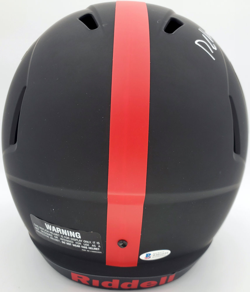 Devonta Smith Autographed Signed Alabama Crimson Tide Eclipse Black Full Size Replica Speed Helmet Smitty Beckett Beckett Image a