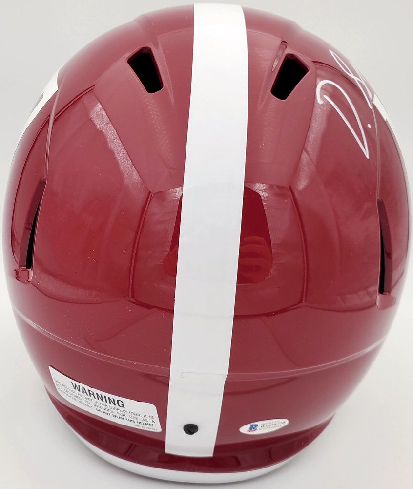 Devonta Smith Autographed Signed Alabama Crimson Tide Full Size Speed Replica Helmet Beckett Beckett Image a