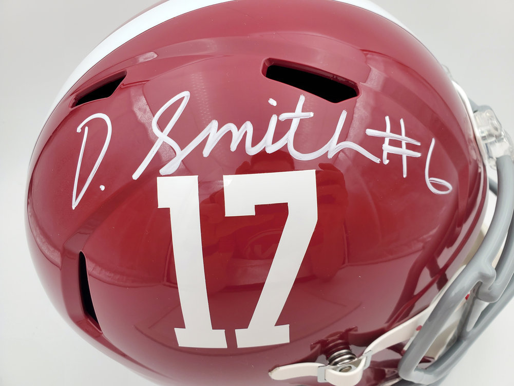 Devonta Smith Autographed Signed Alabama Crimson Tide Full Size Speed Replica Helmet Beckett Beckett Image a