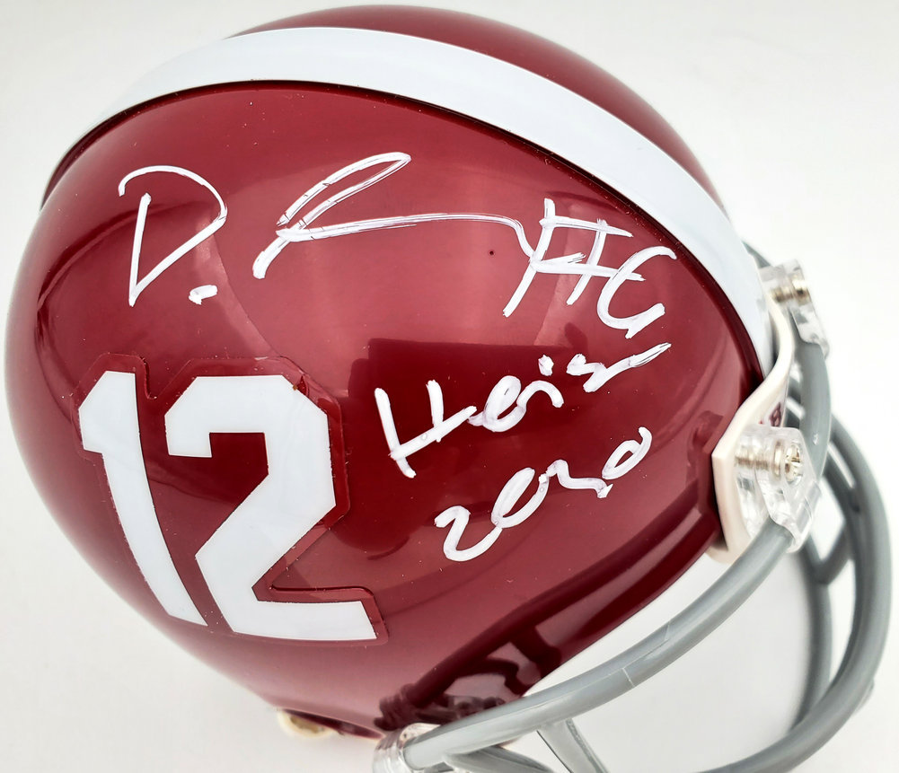 Devonta Smith Autographed Alabama Crimson Tide Mini Helmet "Heisman 2020" Beckett Beckett Image a