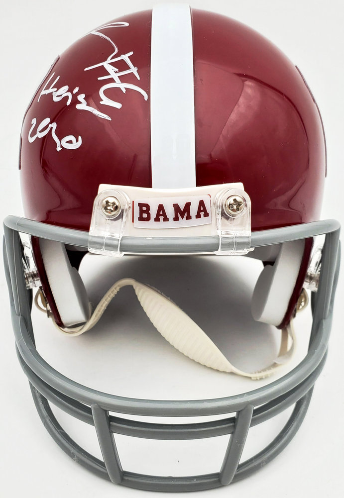 Devonta Smith Autographed Alabama Crimson Tide Mini Helmet "Heisman 2020" Beckett Beckett Image a