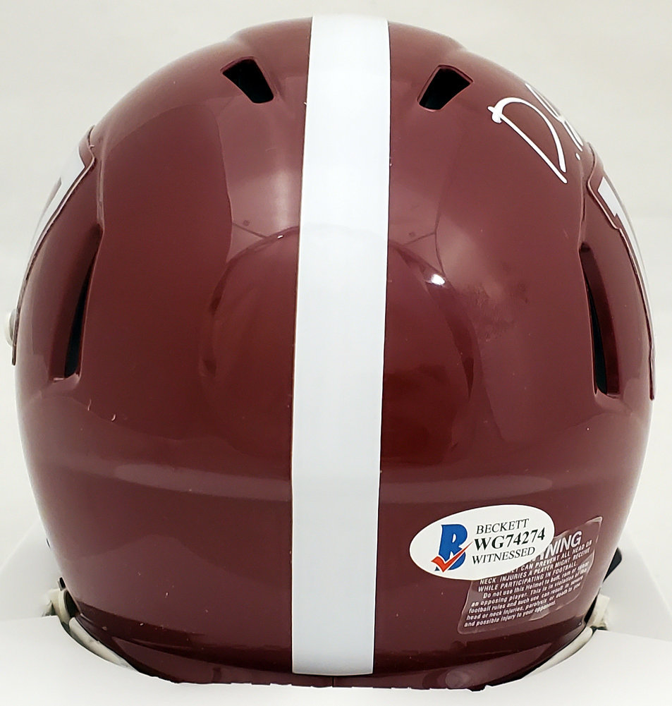 Devonta Smith Autographed Alabama Crimson Tide Speed Mini Helmet Beckett Beckett Image a