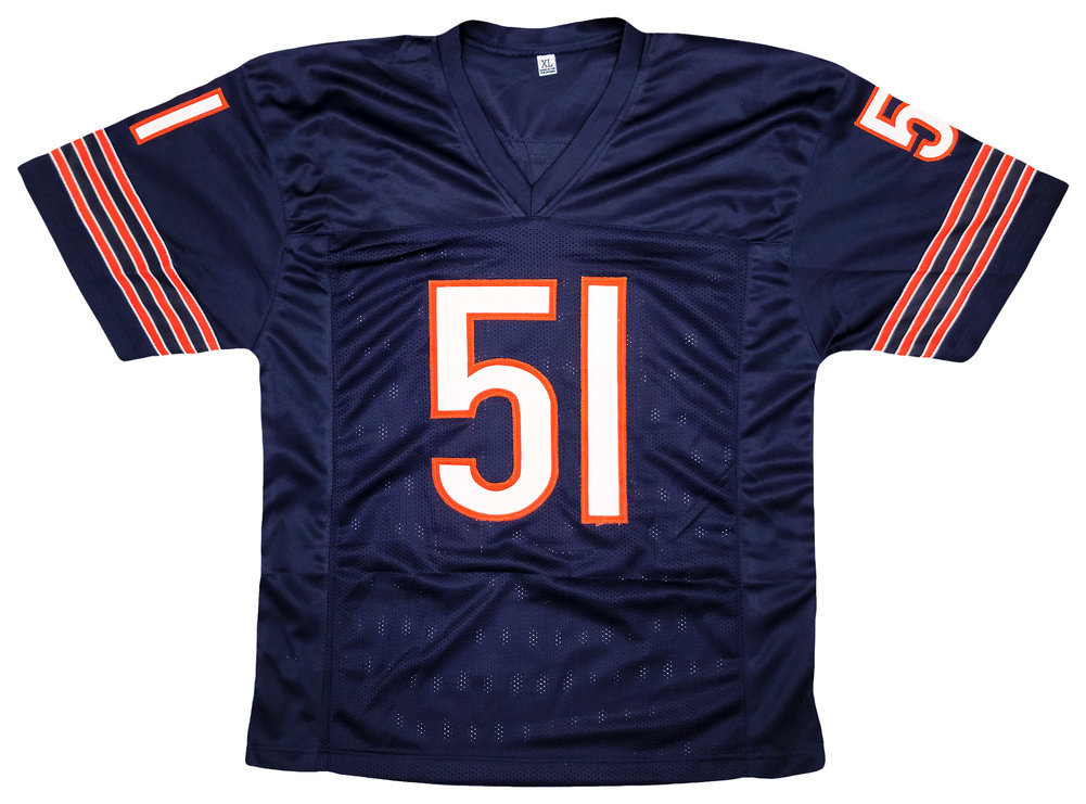 Chicago Bears Dick Butkus Autographed Blue Jersey Beckett Beckett Image a