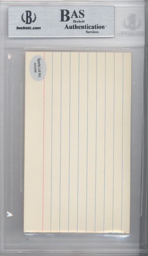 Dick "Turk" Farrell Autographed 3X5 Index Card Philadelphia Phillies Beckett Beckett Image a