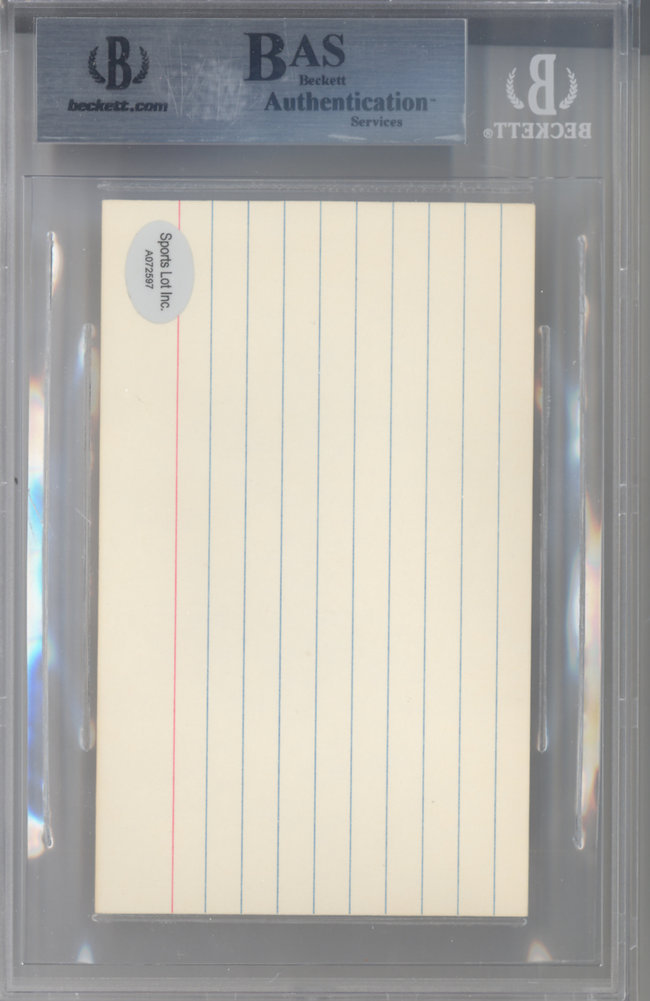 Dick "Turk" Farrell Autographed 3X5 Index Card Philadelphia Phillies Beckett Beckett Image a
