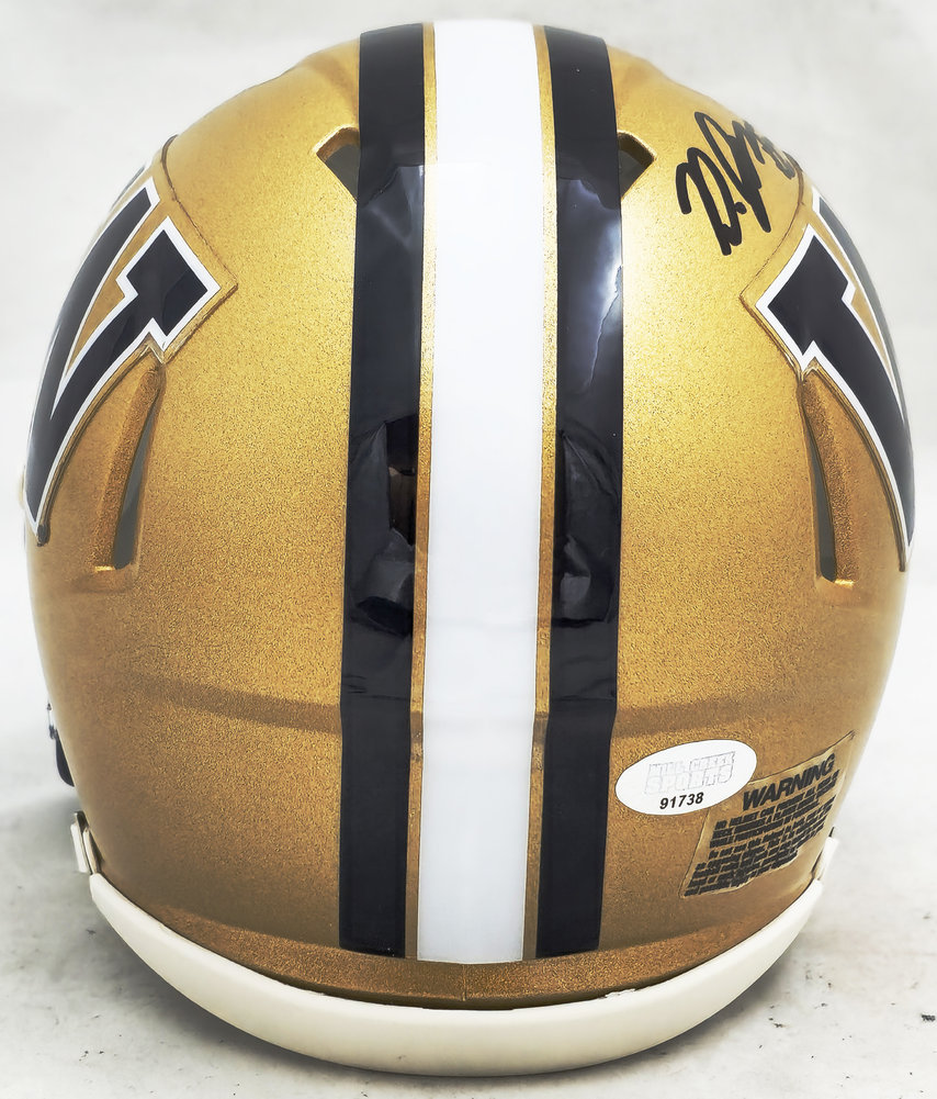 Dillon Johnson Autographed Washington Huskies Gold Speed Mini Helmet Mcs Holo #222073 Image a