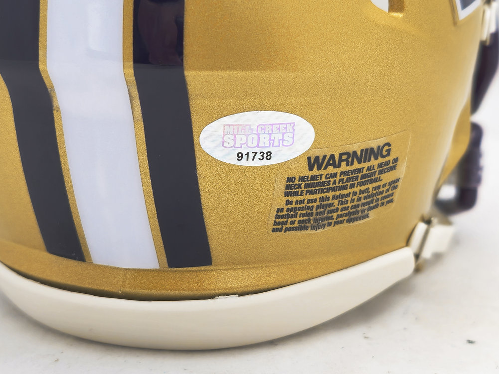 Dillon Johnson Autographed Washington Huskies Gold Speed Mini Helmet Mcs Holo #222073 Image a