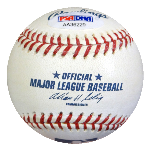 Dioner Navarro Autographed Official MLB Baseball New York Yankees PSA/DNA Image a
