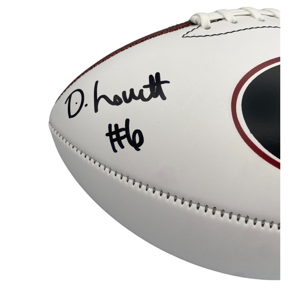 Dominic Lovett Autographed Georgia Bulldogs White Panel Football - Beckett Image a
