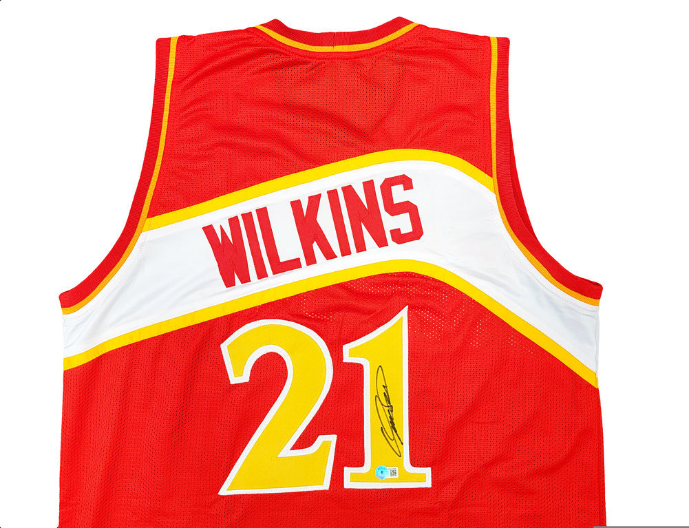 Atlanta Hawks Dominique Wilkins Autographed Red Jersey Beckett Beckett Witness #207966 Image a