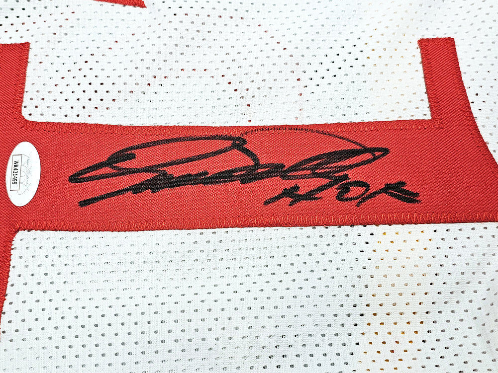 Atlanta Hawks Dominique Wilkins Autographed White Jersey "HOF" JSA Image a
