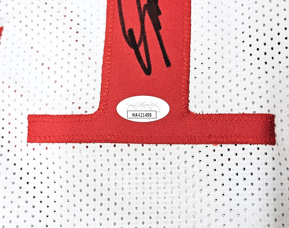 Atlanta Hawks Dominique Wilkins Autographed White Jersey "HOF" JSA Image a