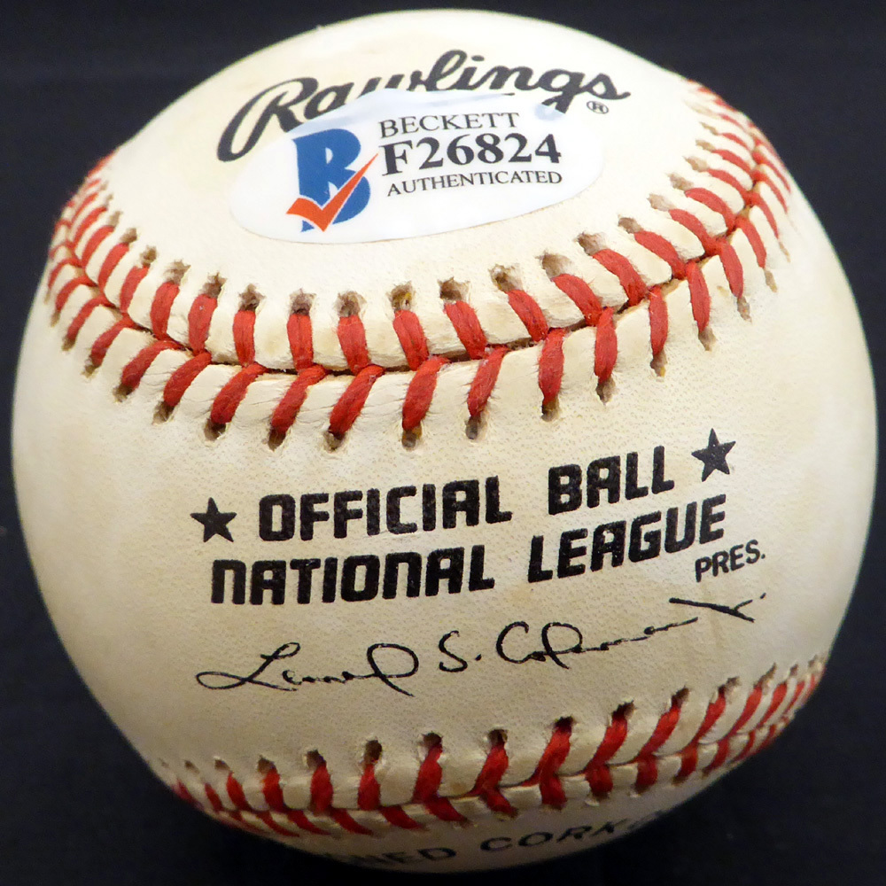 Don Gross Autographed Official Nl Baseball Cincinnati Reds, Pittsburgh Pirates Beckett Beckett Image a