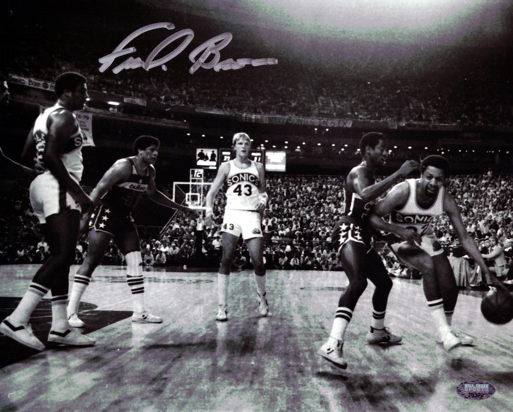 Downtown Fred Brown Autographed Framed 8X10 Photo Seattle Supersonics Mcs Holo #200390 Image a