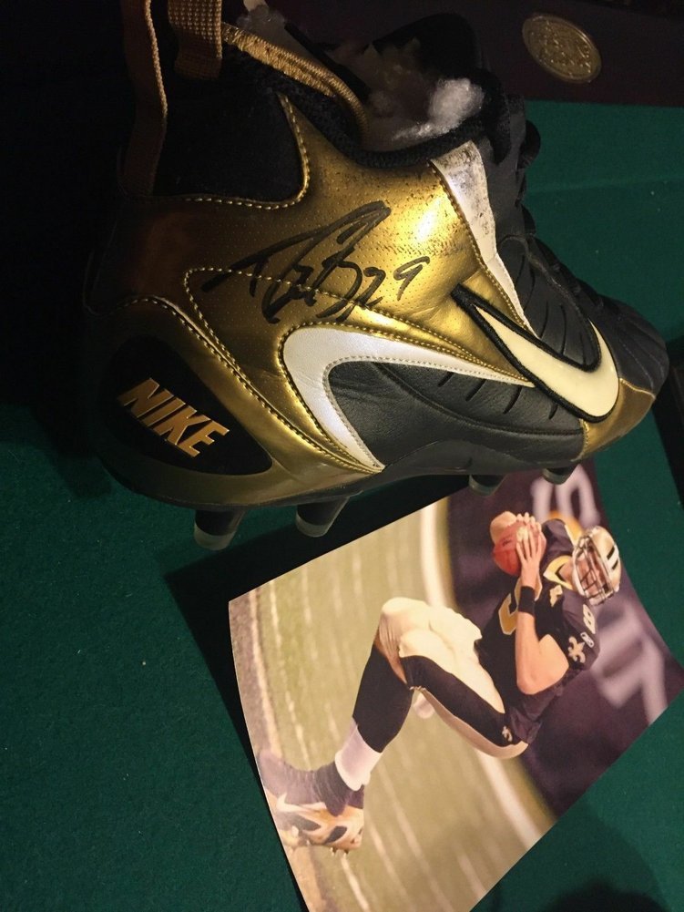 Drew Brees Autographed Signed First Career Playoff Win Game Worn 2006 Nfc Cleats JSA COA Image a