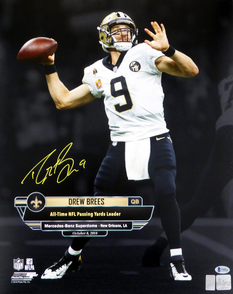 Drew Brees Autographed Framed 16X20 Photo New Orleans Saints Beckett Beckett Image a