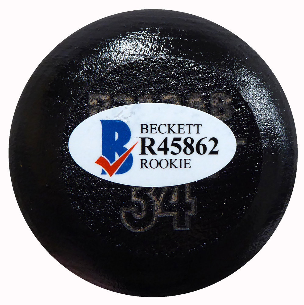 Ed Howard Autographed Rawlings Bat Chicago Cubs (Light Signature) Beckett Beckett Image a