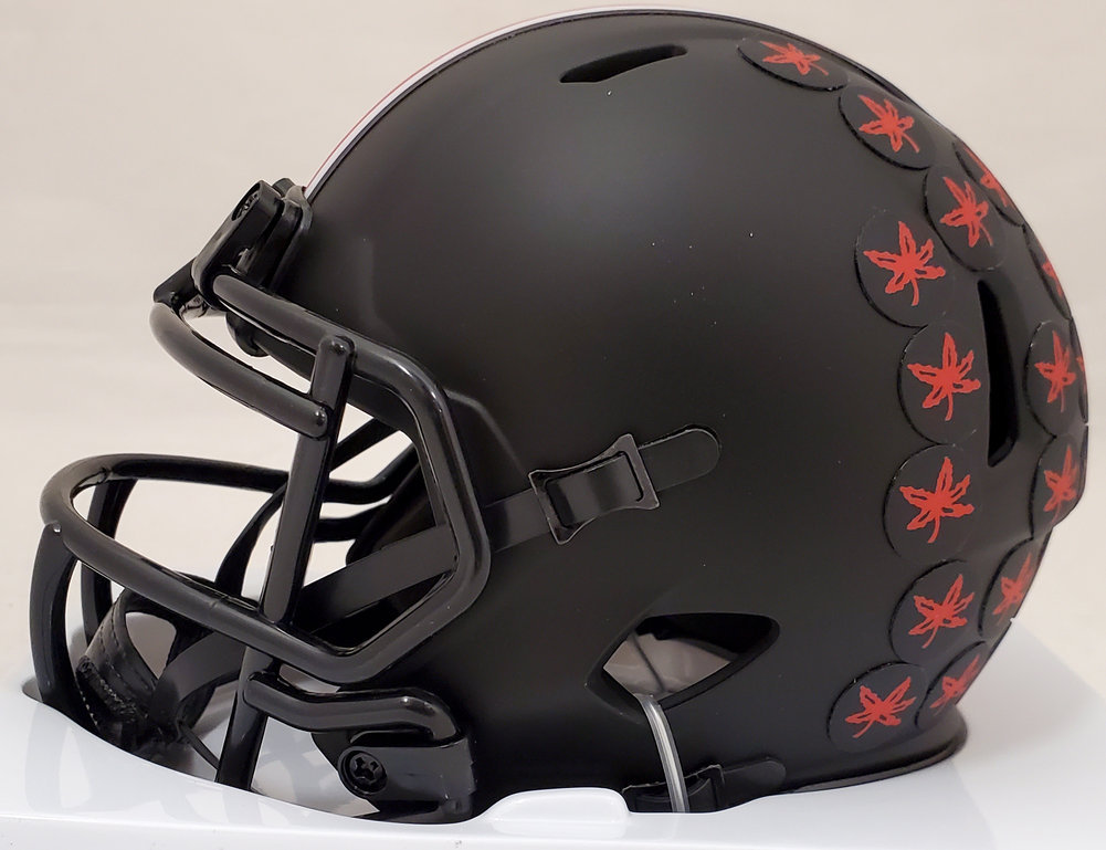 Eddie George Autographed Signed Ohio State Buckeyes Eclipse Black Speed Mini Helmet Beckett Beckett Image a