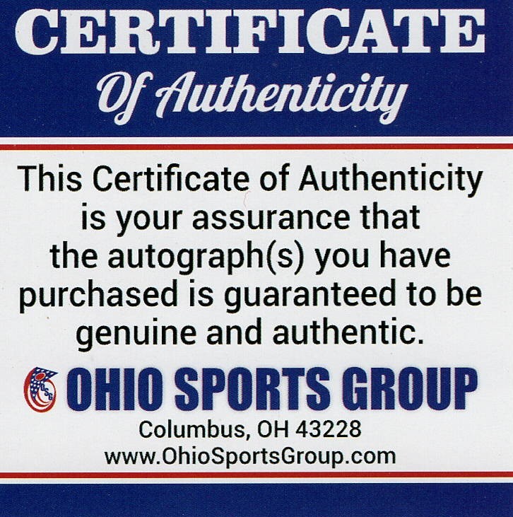 Eddie George Autographed Signed Ohio State Buckeyes Riddell Black Alternate Speed Mini Helmet 'HEISMAN 1995' Inscription - Certified Authentic Image a