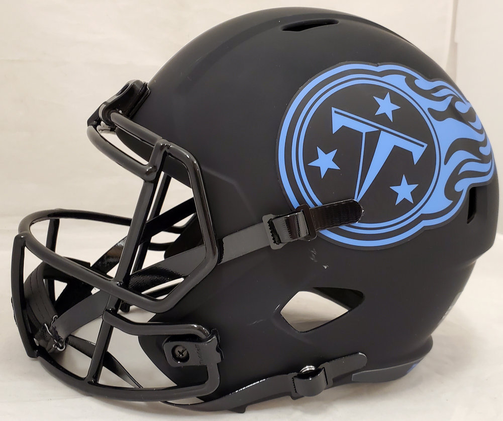Eddie George Autographed Signed Tennessee Titans Eclipse Black Full Size Replica Speed Helmet Beckett Beckett Image a